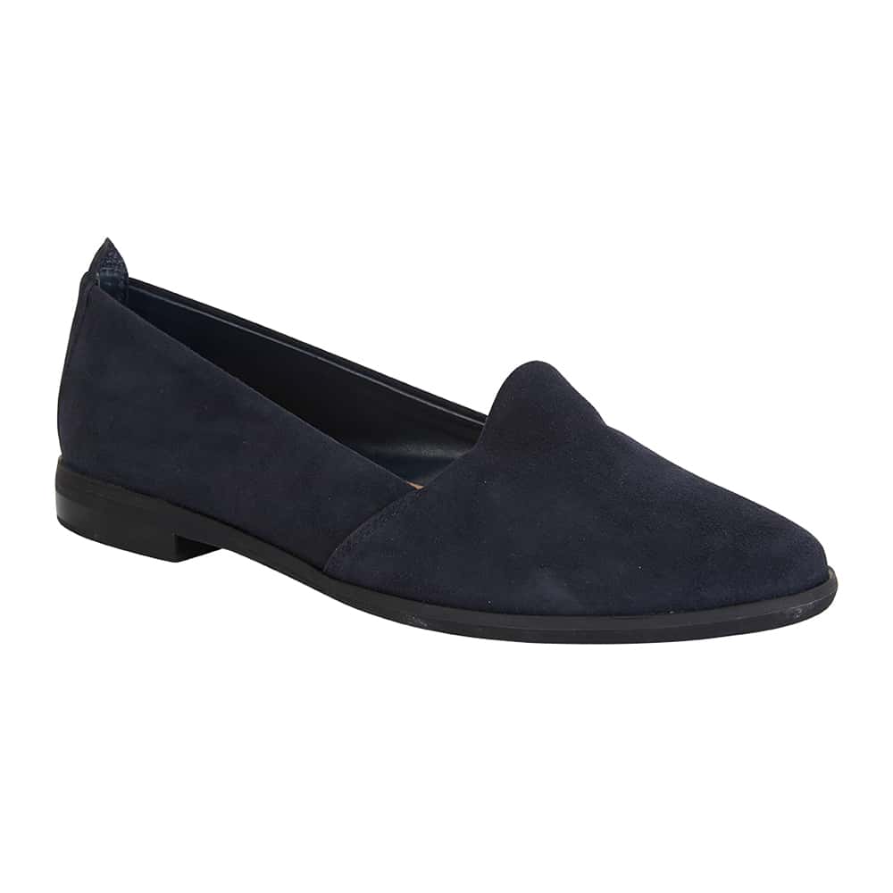 Kelly Flat in Navy Suede