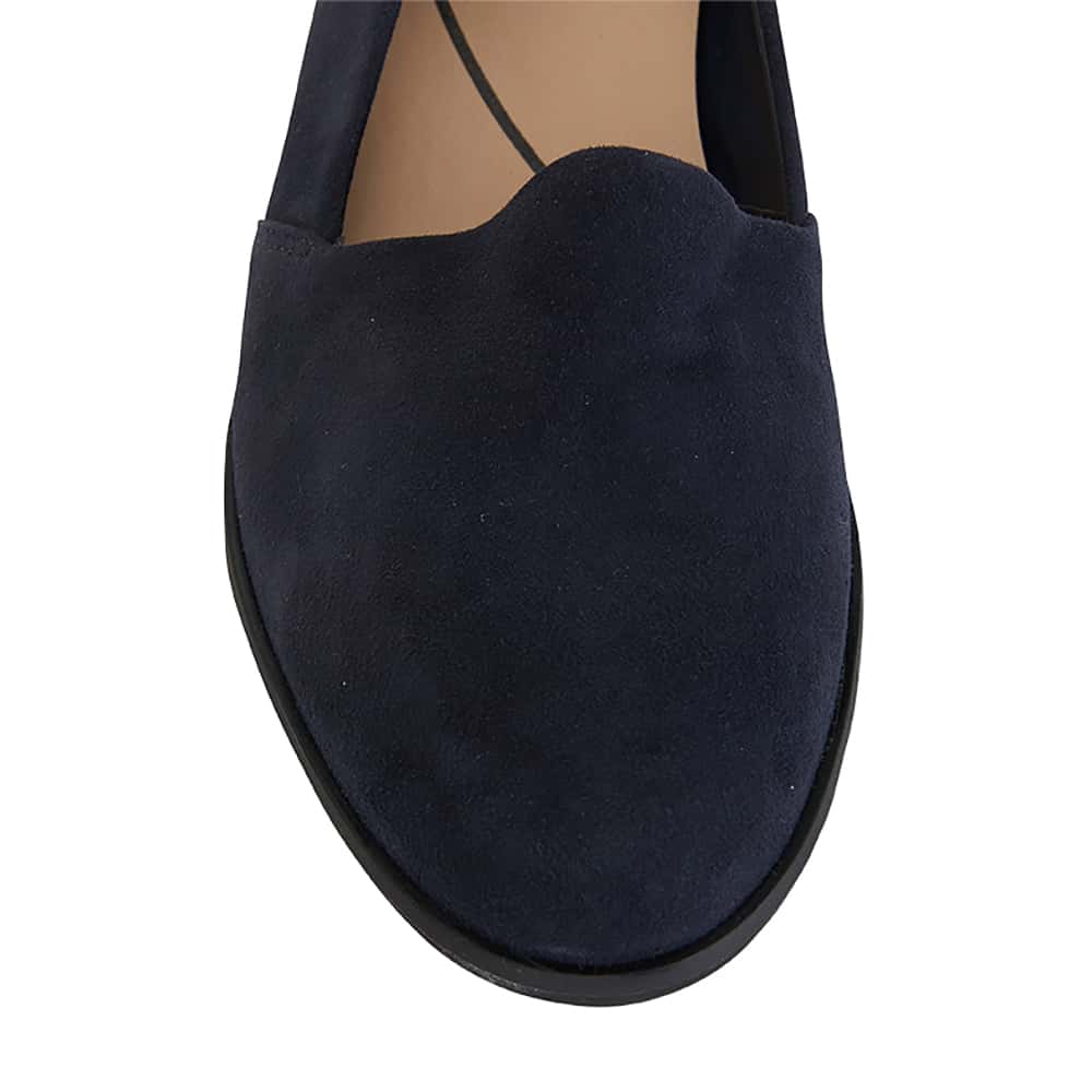 Kelly Flat in Navy Suede