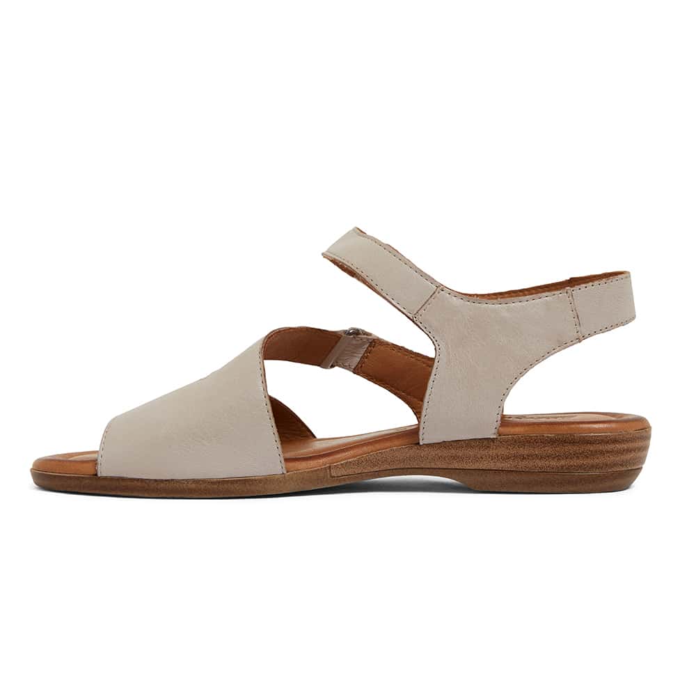 Kenya Sandal in Light Grey Leather | Easy Steps | Shoe HQ