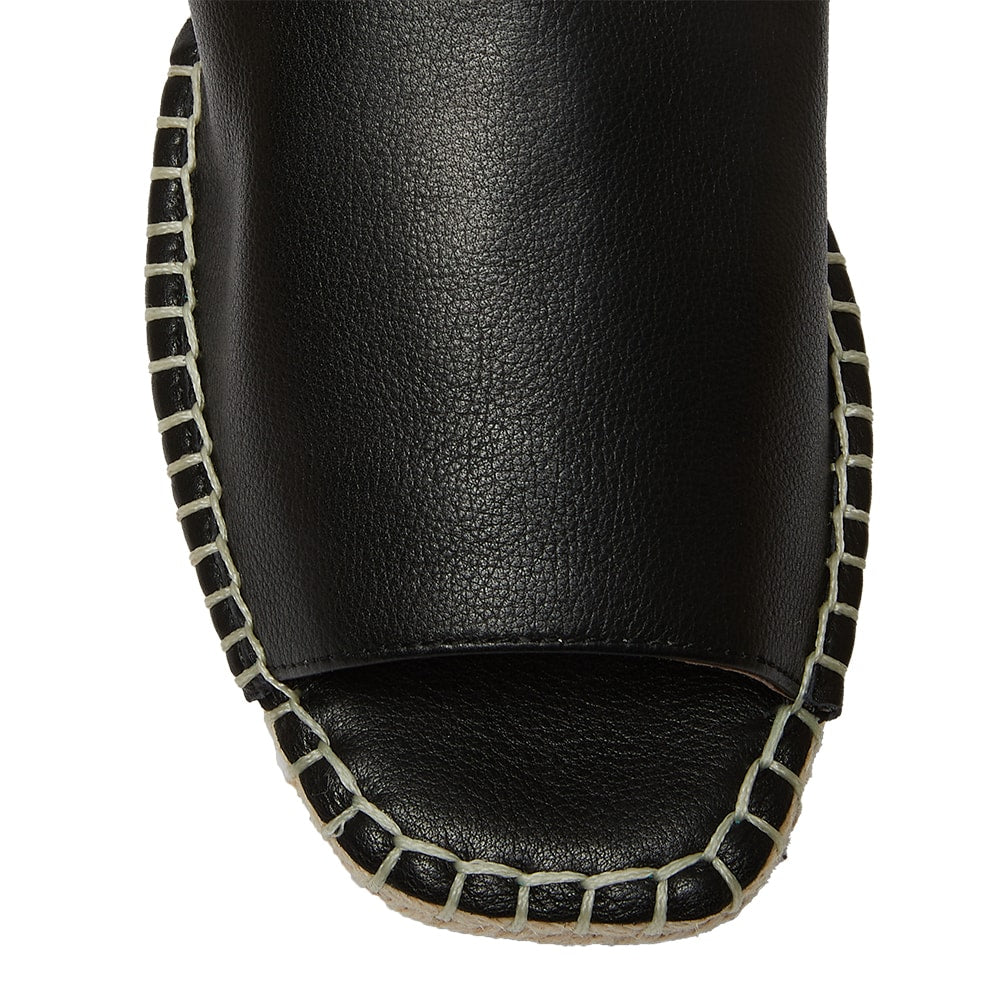 Koko Espadrille in Black Leather