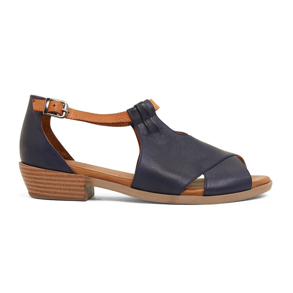 Laguna Sandal in Navy And Cognac Leather
