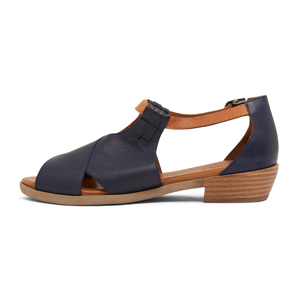 Laguna Sandal in Navy And Cognac Leather