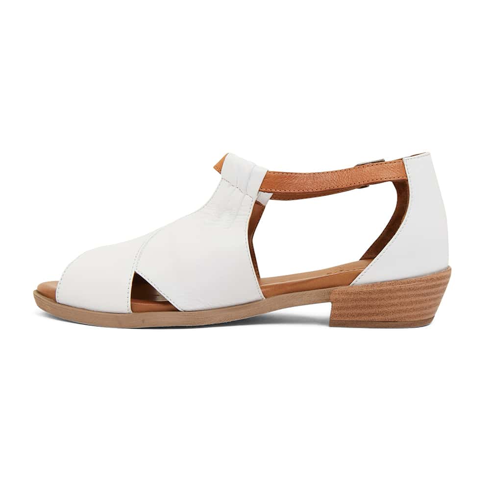 Laguna Sandal in White And Cognac Leather