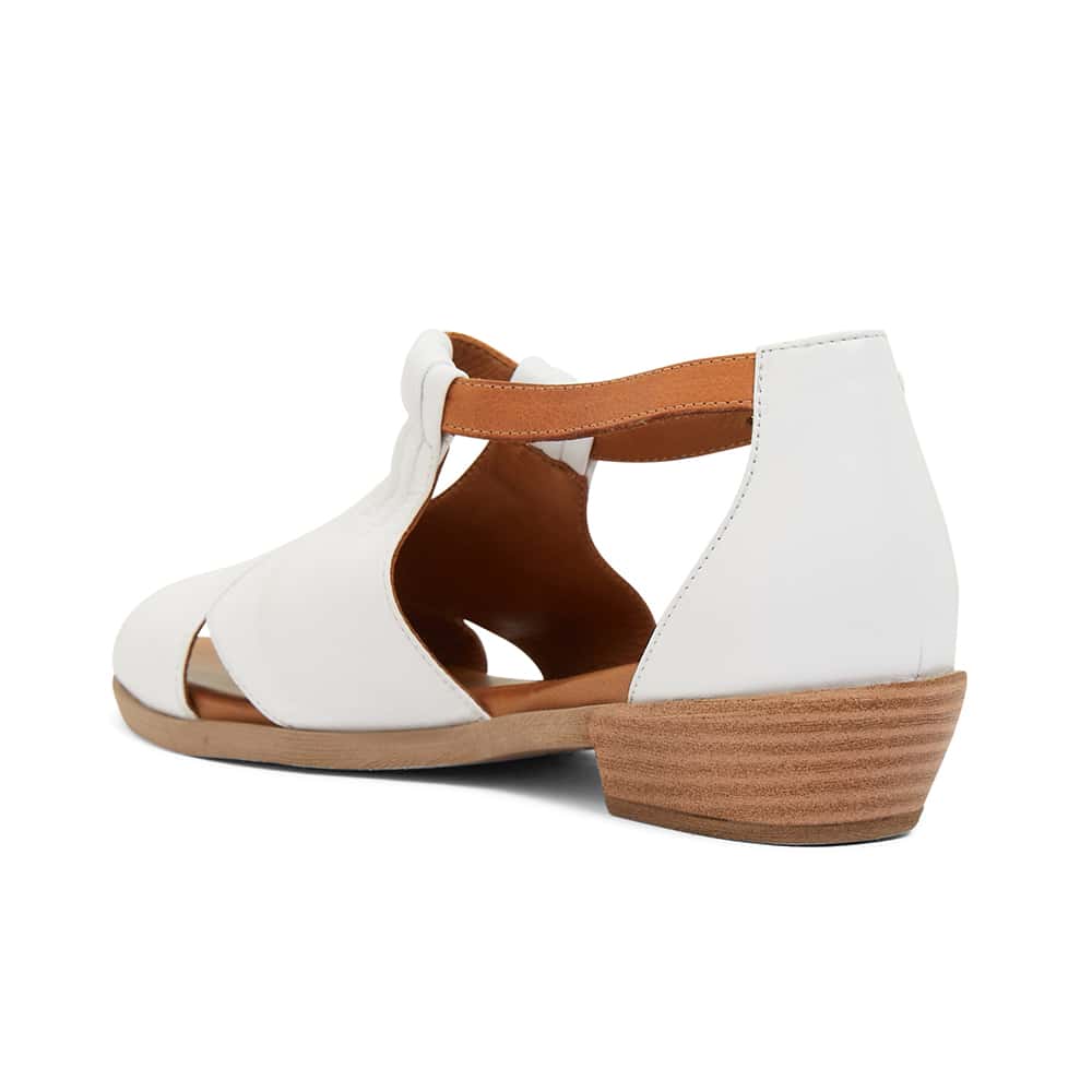 Laguna Sandal in White And Cognac Leather