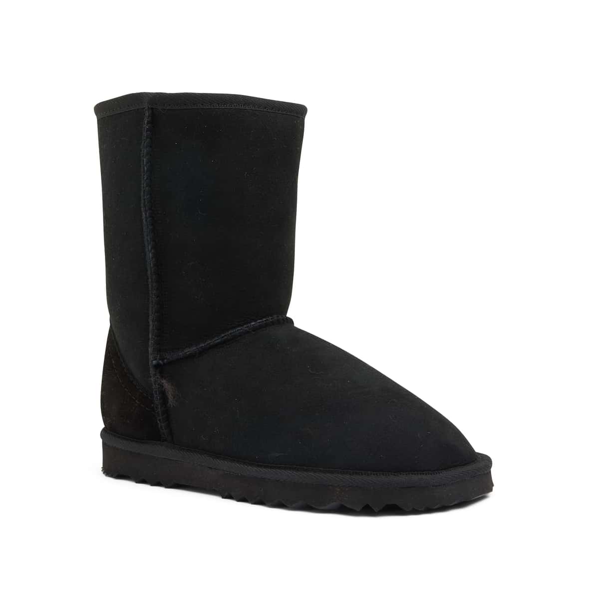 Low Slipper in Black Smooth Fabric