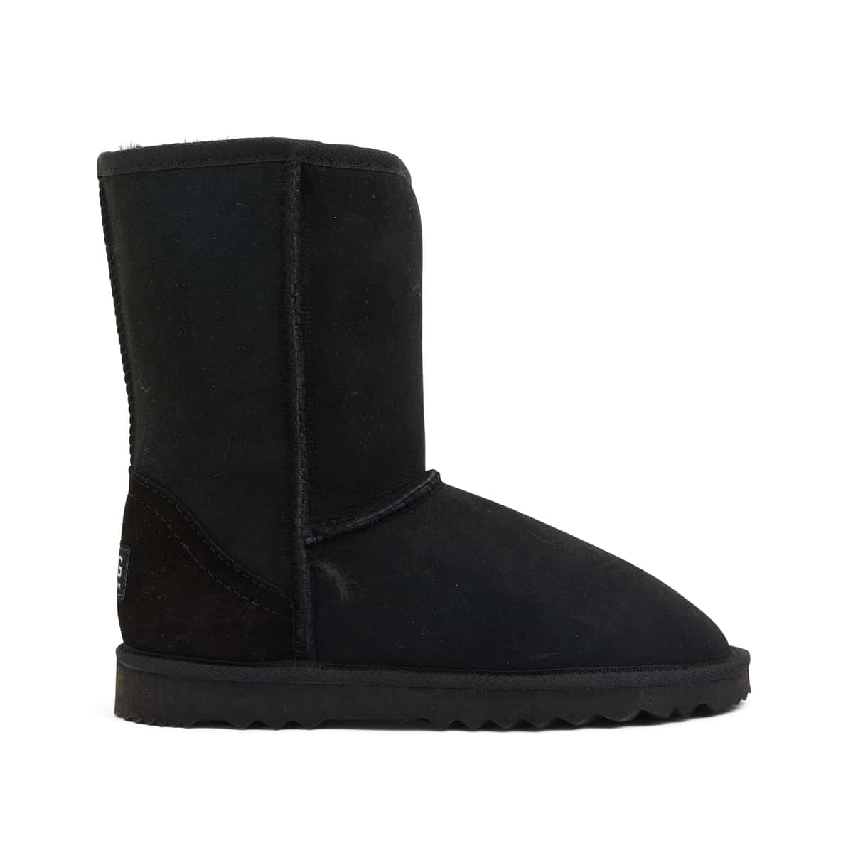 Low Slipper in Black Smooth Fabric
