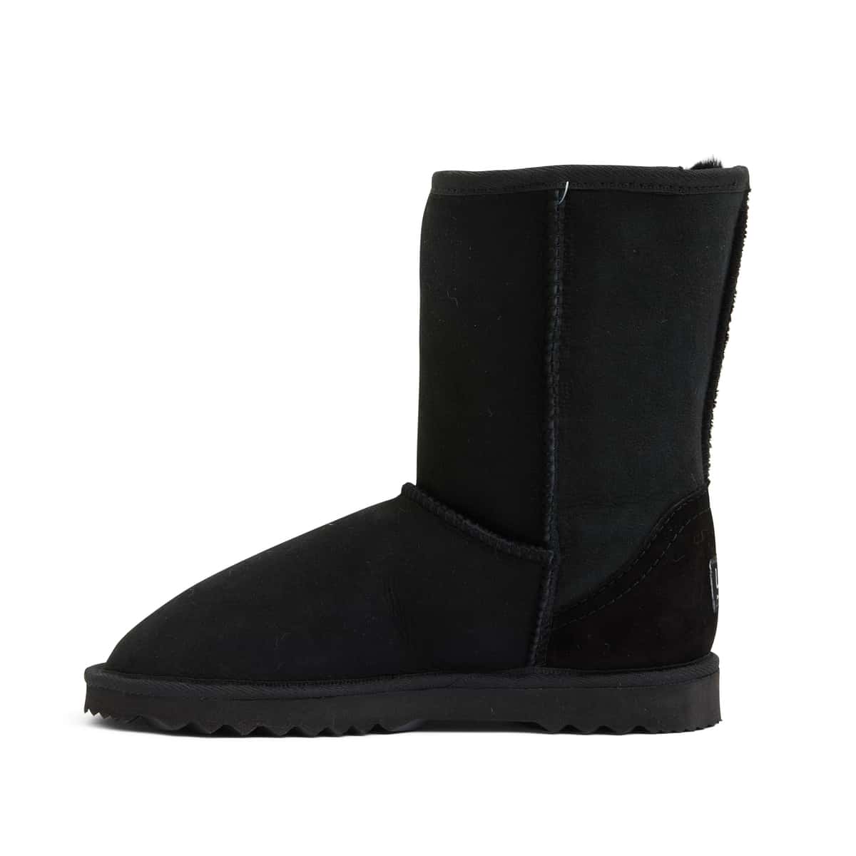 Low Slipper in Black Smooth Fabric