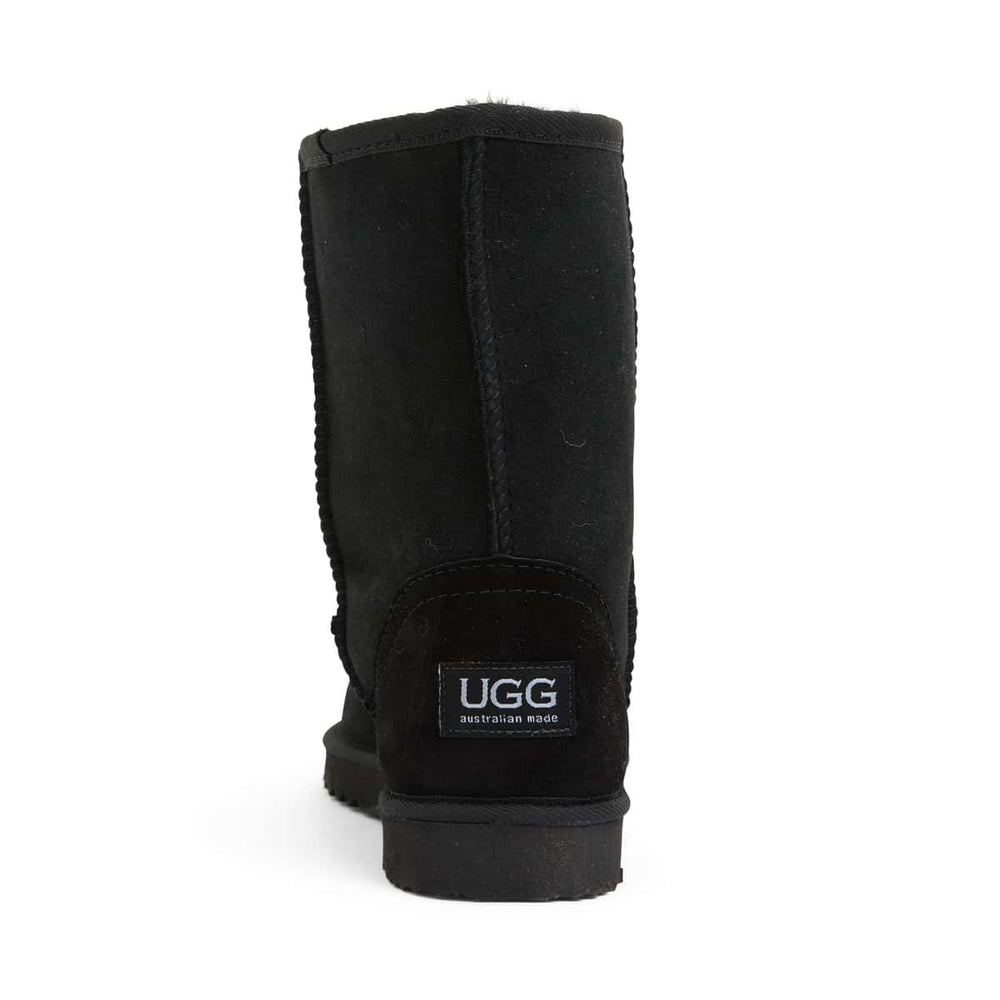 Low Slipper in Black Smooth Fabric