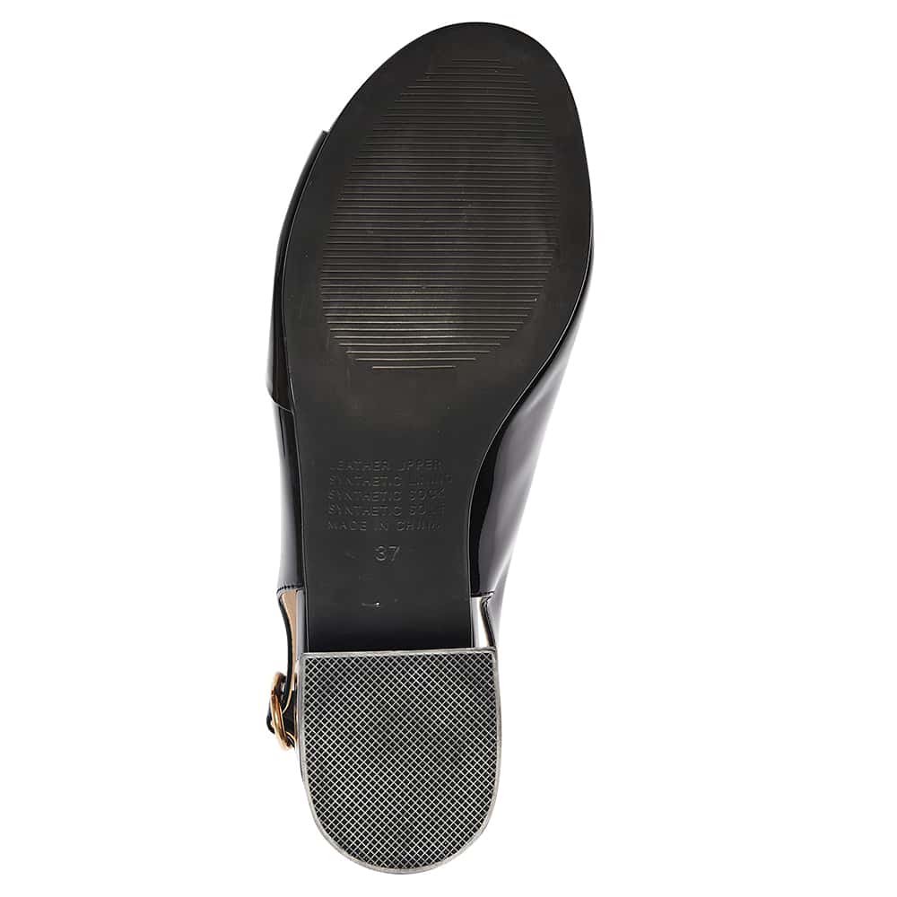 Macy Heel in Black Patent