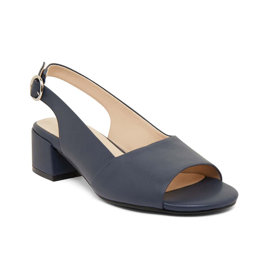 Macy Heel in Navy Leather Easy Steps Shoe HQ
