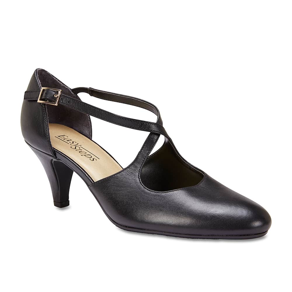 Melody Heel in Black Leather