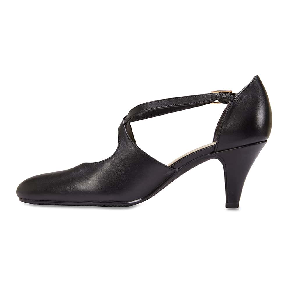 Melody Heel in Black Leather