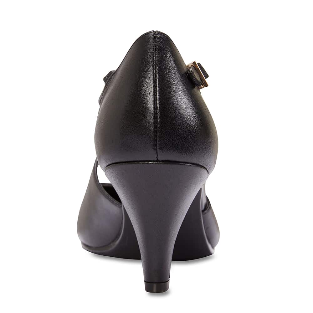 Melody Heel in Black Leather
