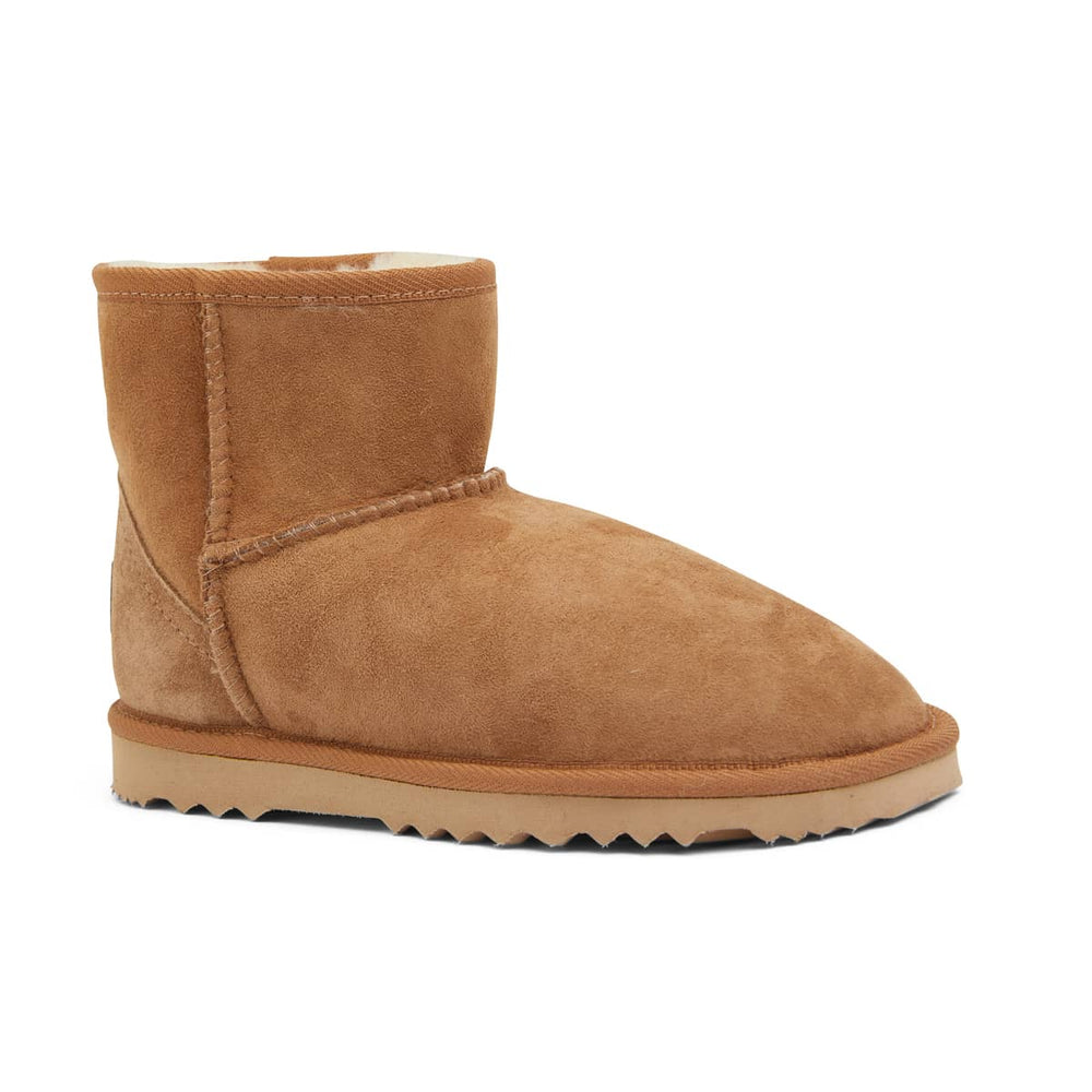 Mini Slipper in Tan Smooth Fabric