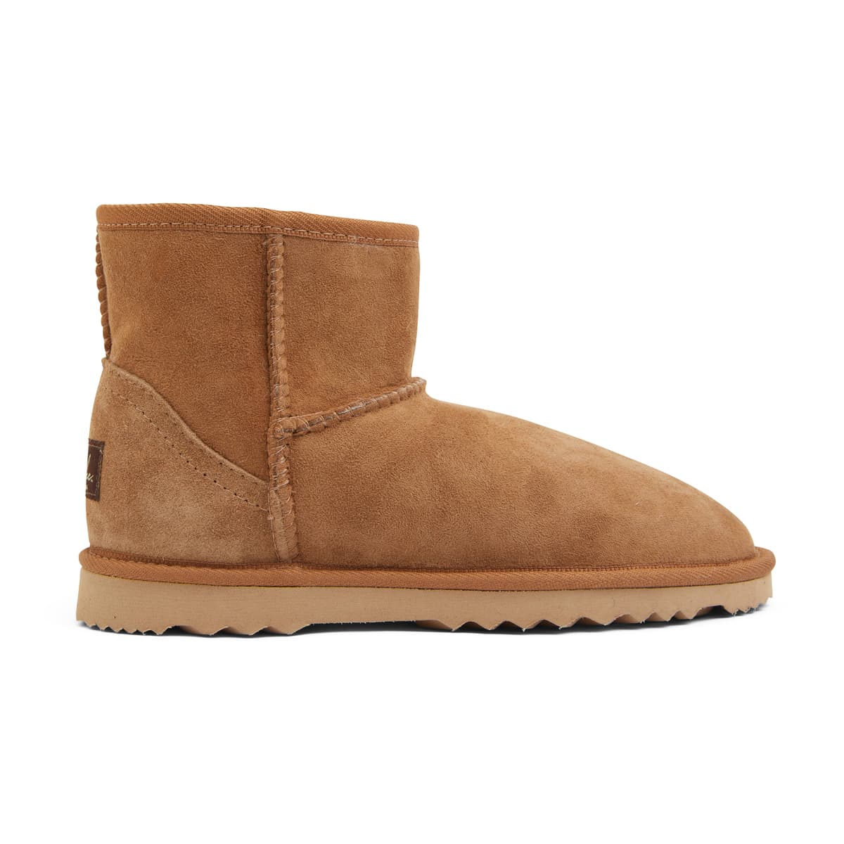 Mini Slipper in Tan Smooth Fabric