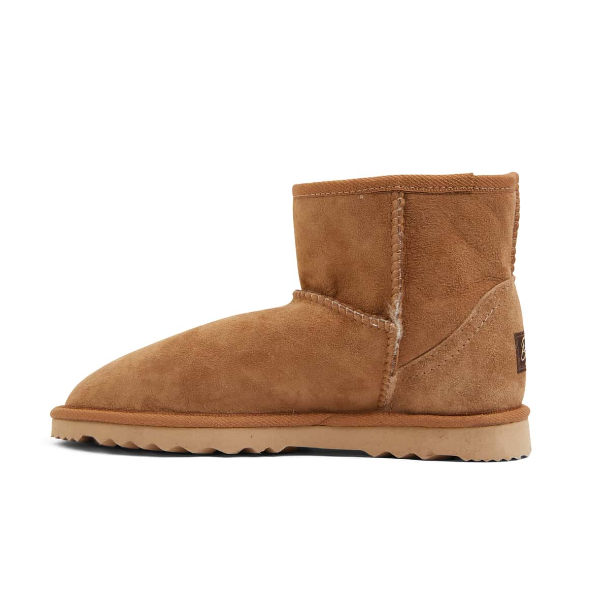 Mini Slipper in Tan Smooth Fabric