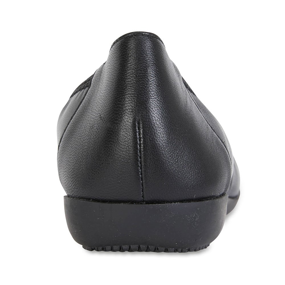Nadine Flat in Black Leather