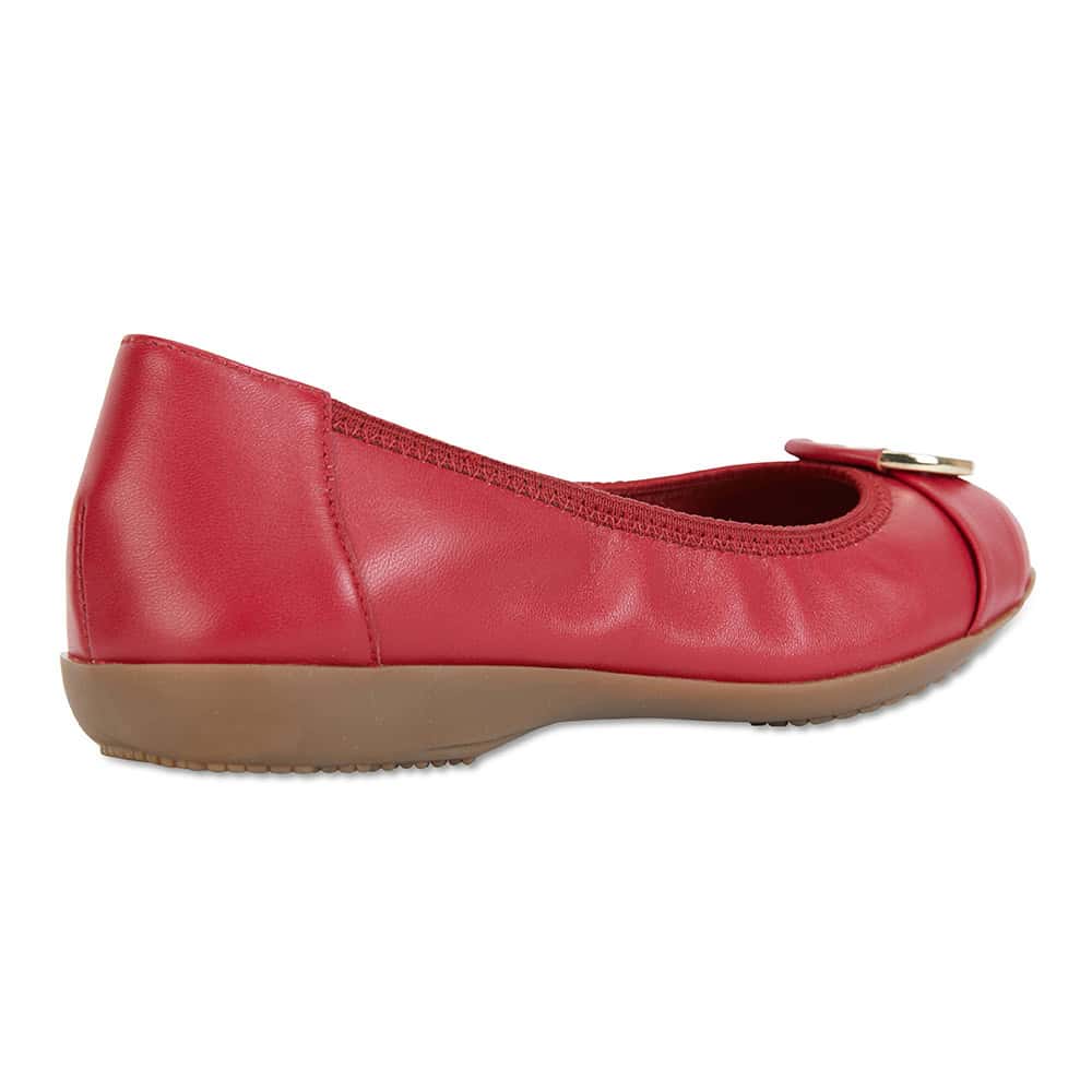 Nadine Flat in Red Leather