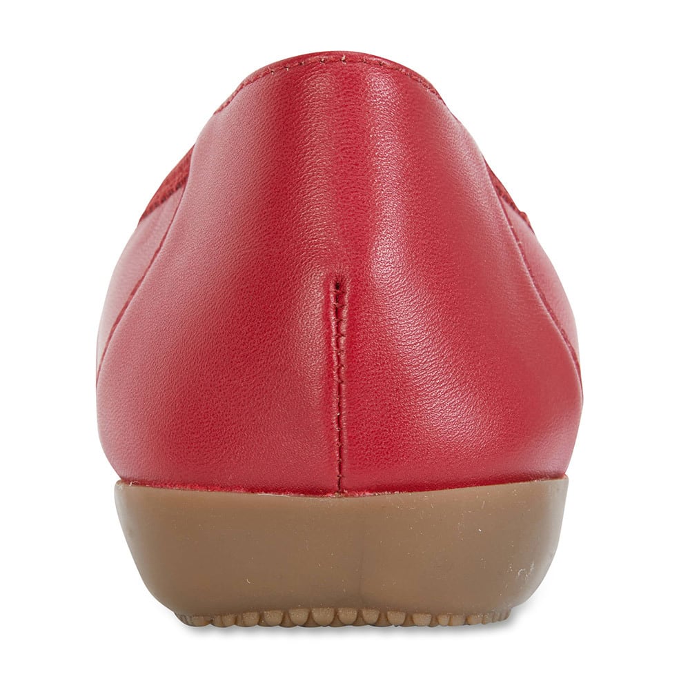Nadine Flat in Red Leather