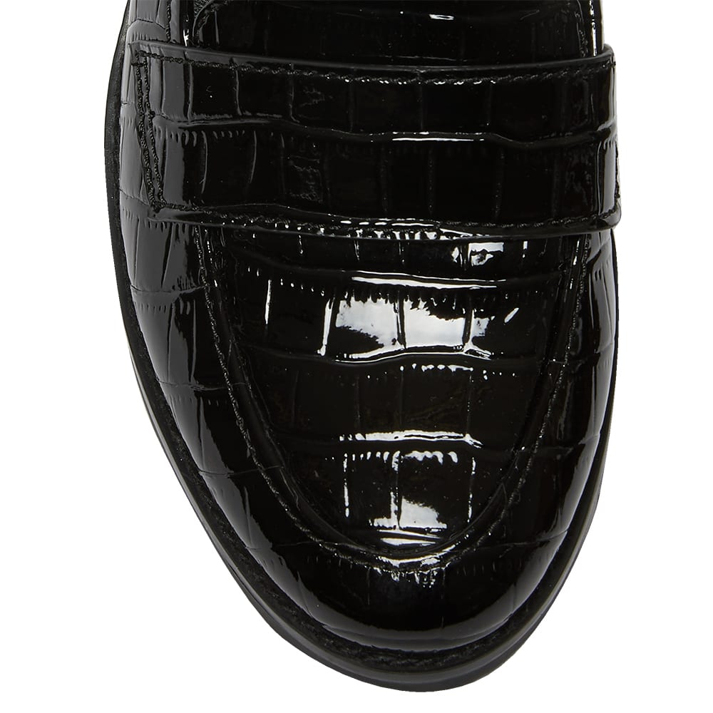 Napoli Loafer in Black Croc
