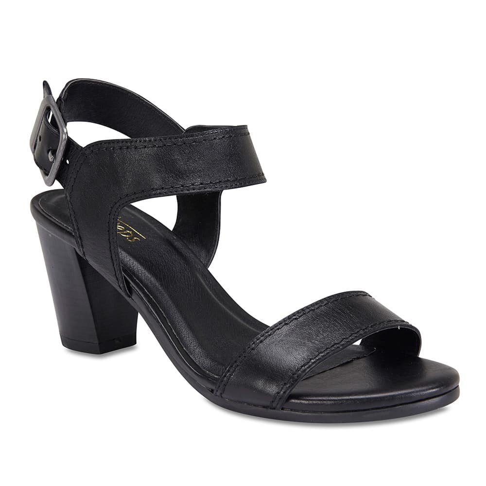 Opal Heel in Black Leather