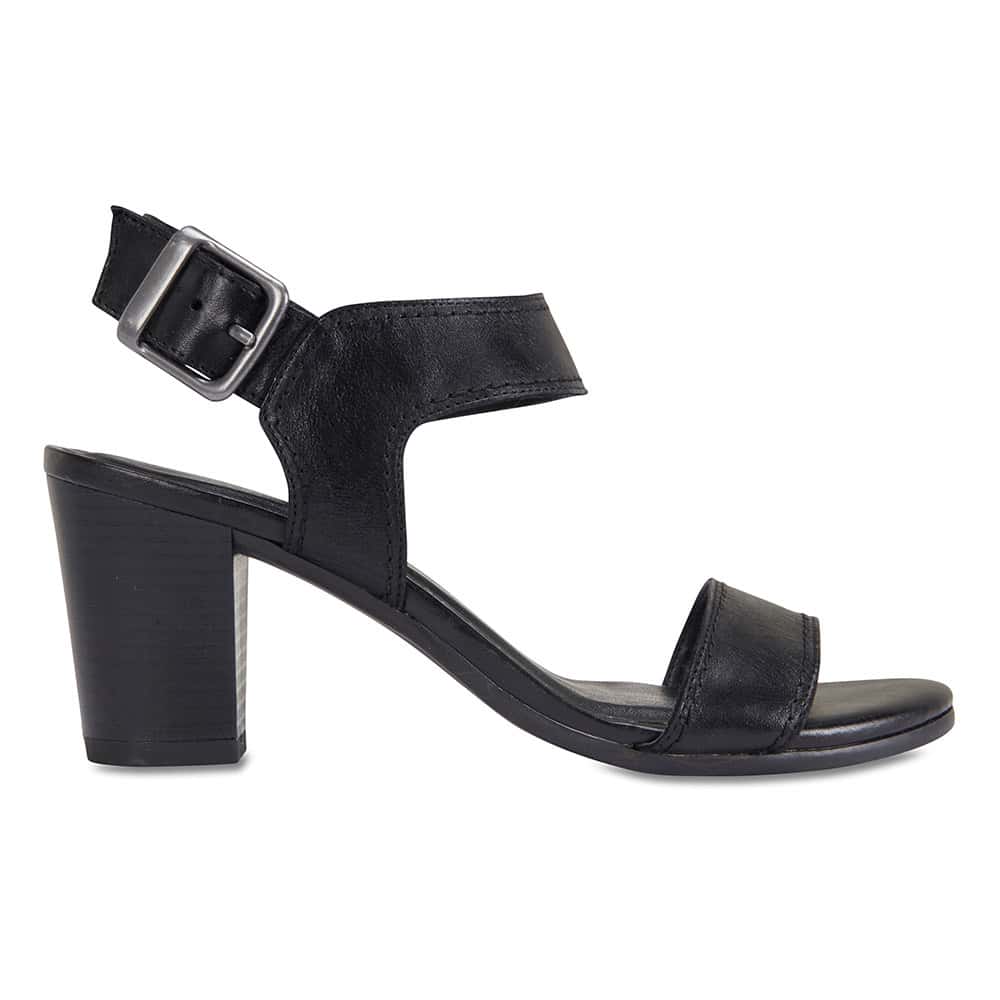Opal Heel in Black Leather