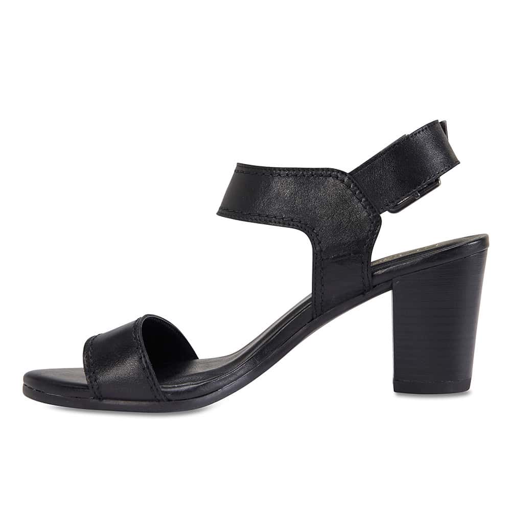 Opal Heel in Black Leather
