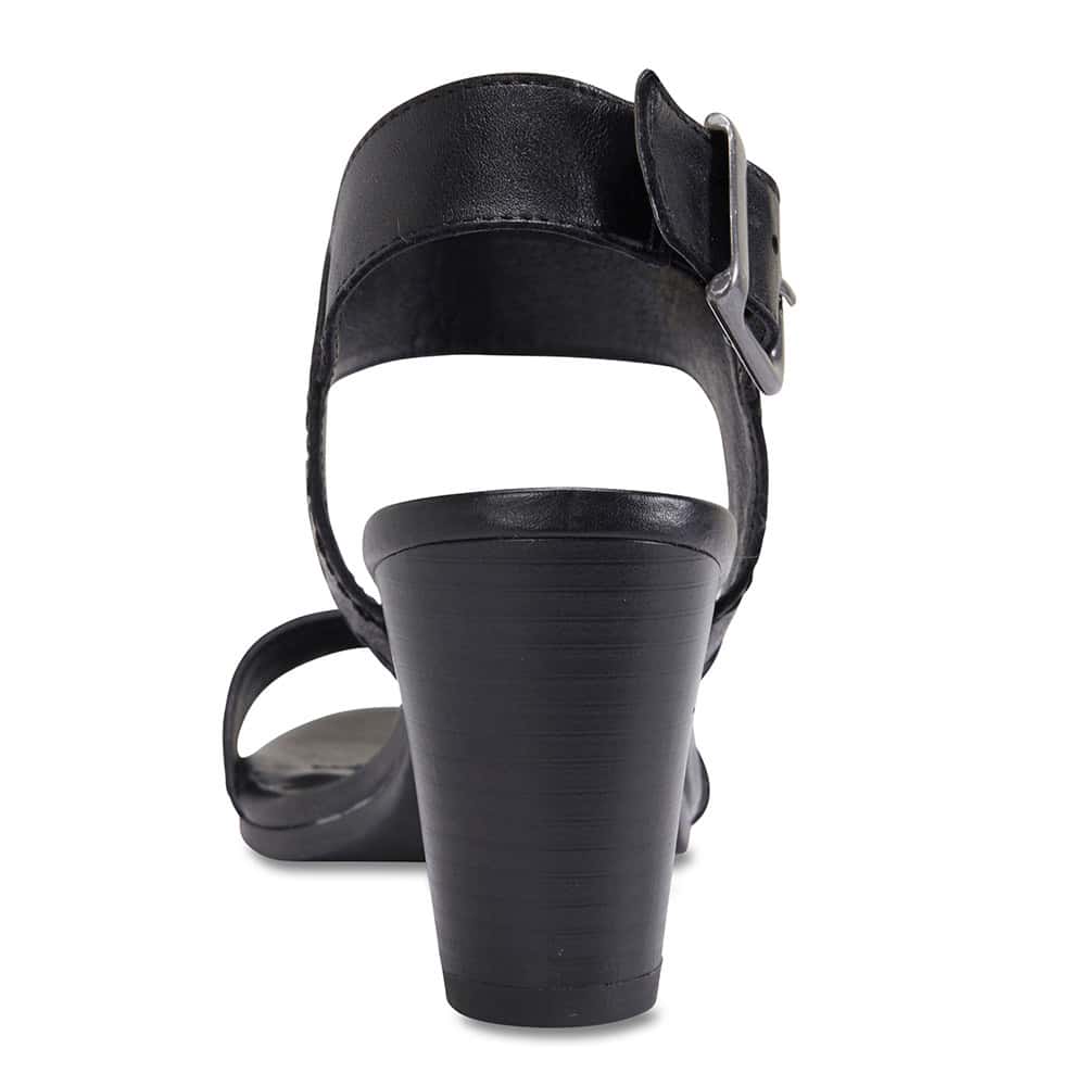 Opal Heel in Black Leather
