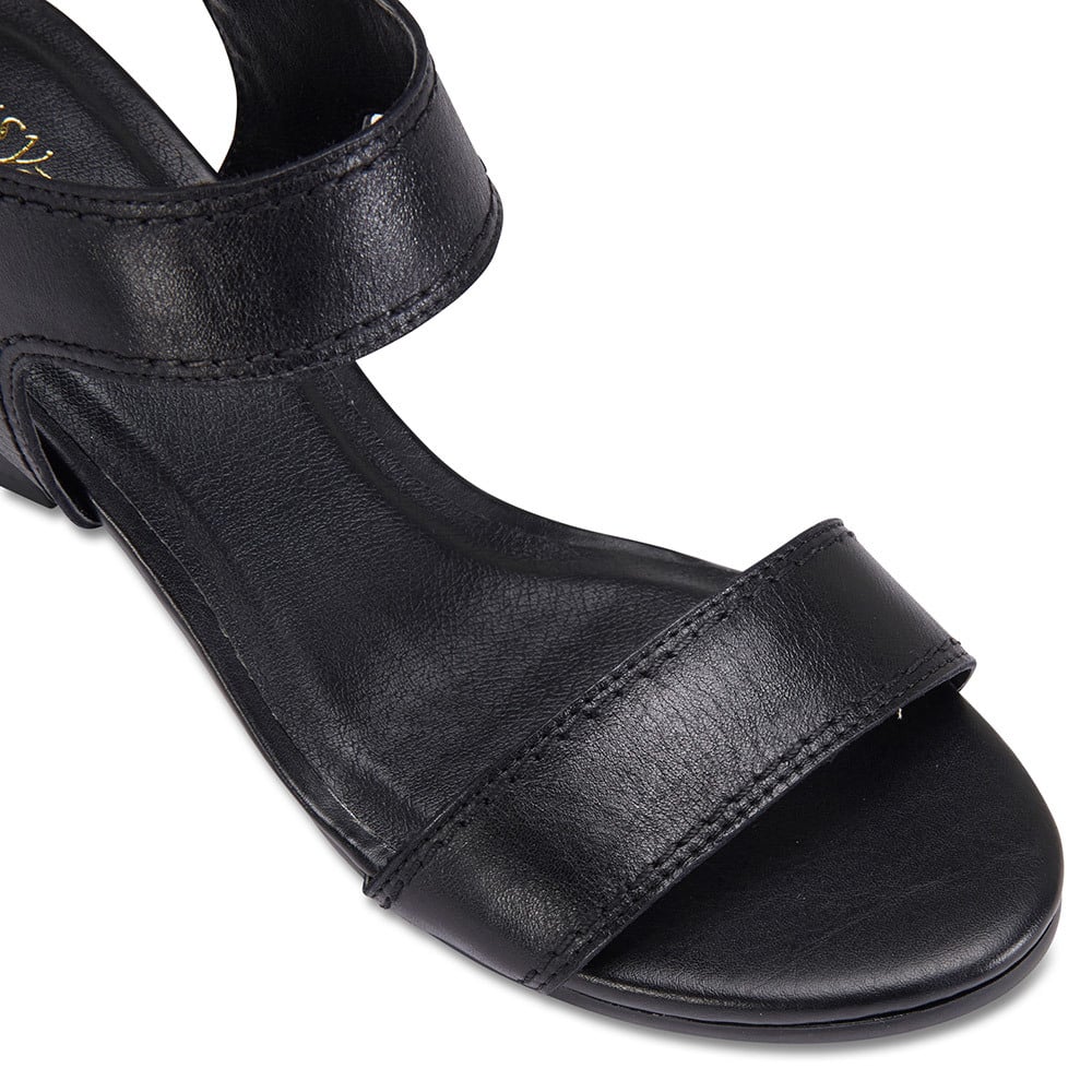 Opal Heel in Black Leather