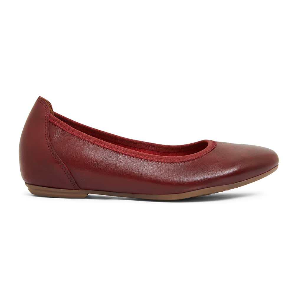 Pamper Ballet Flat in Cherry Leather