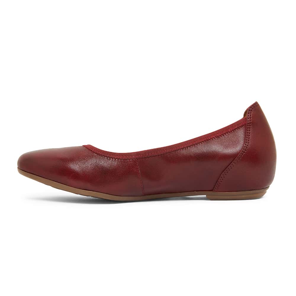 Pamper Ballet Flat in Cherry Leather