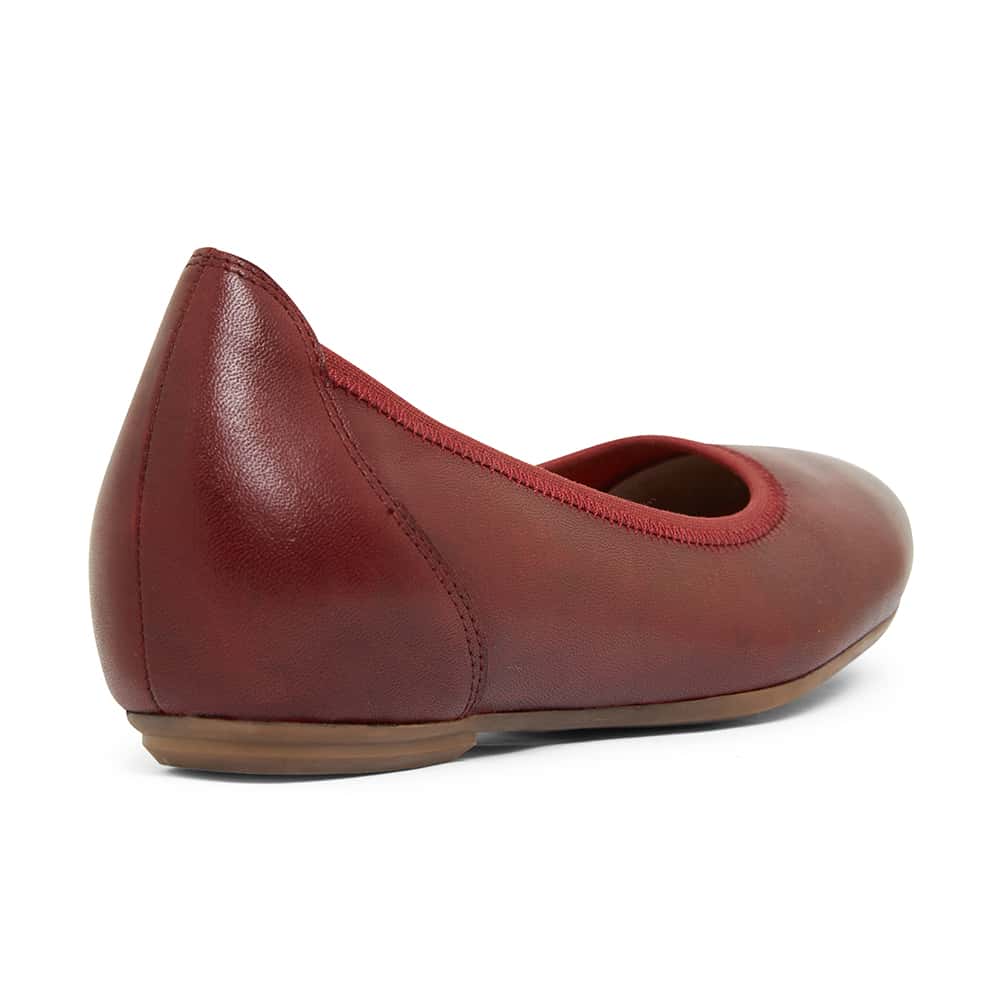 Pamper Ballet Flat in Cherry Leather