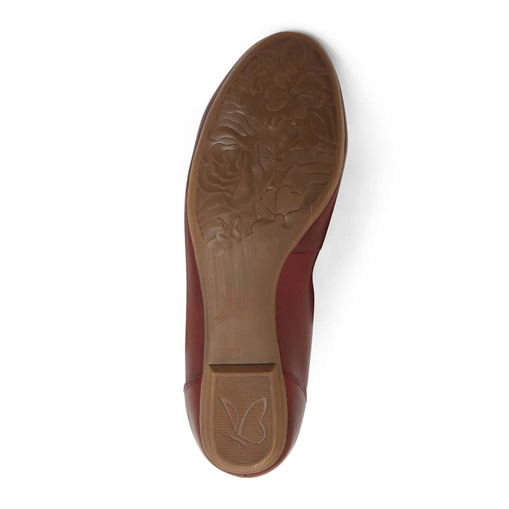 Pamper Ballet Flat in Cherry Leather