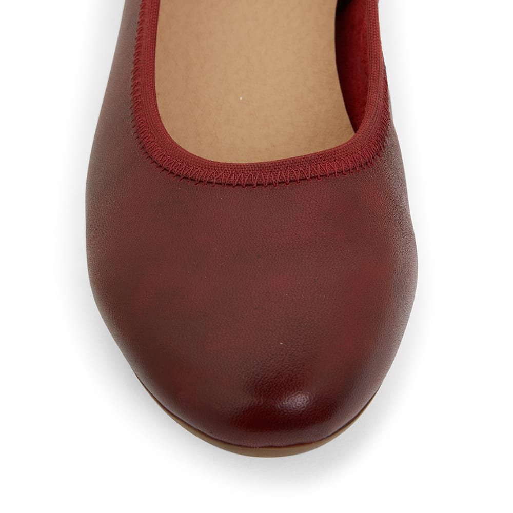 Pamper Ballet Flat in Cherry Leather