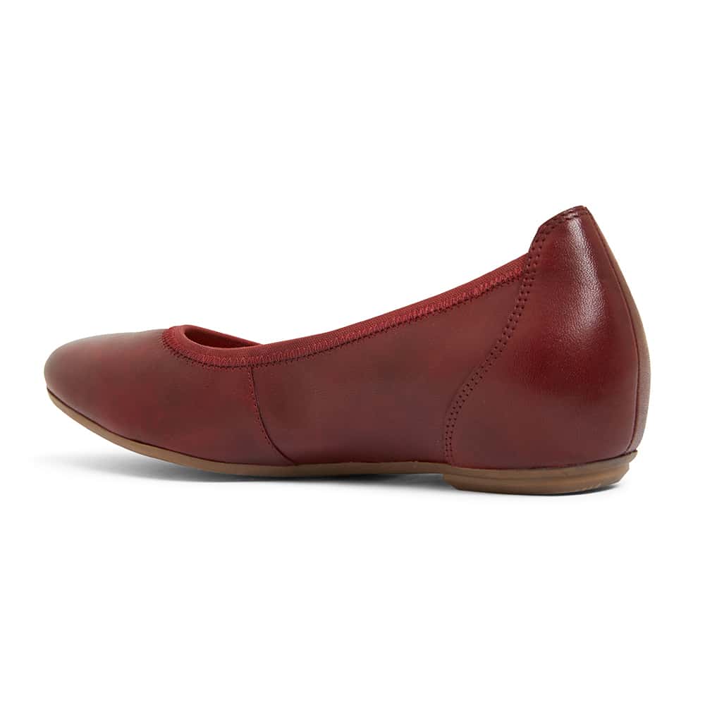 Pamper Ballet Flat in Cherry Leather