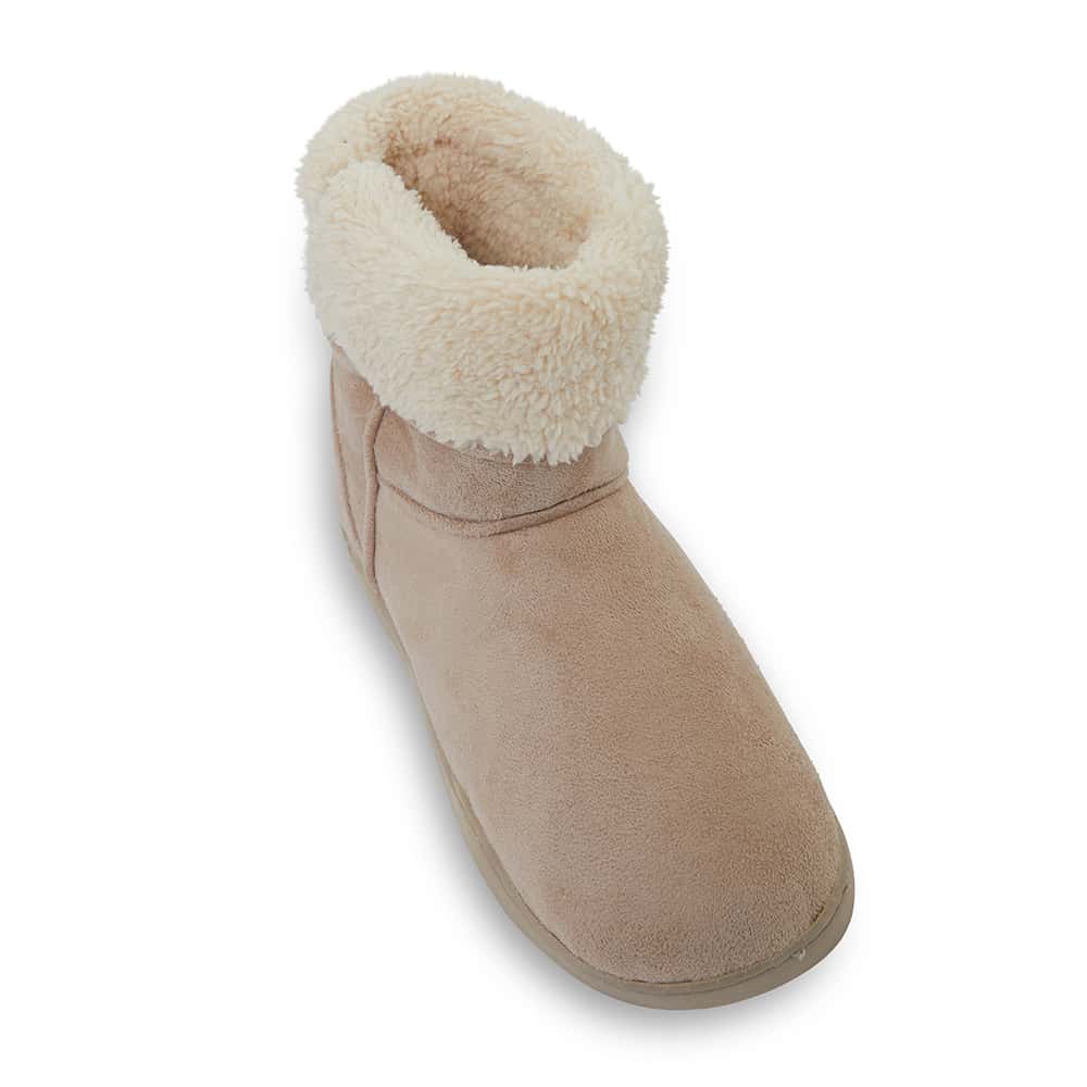 Patch Slipper in Beige Fabric