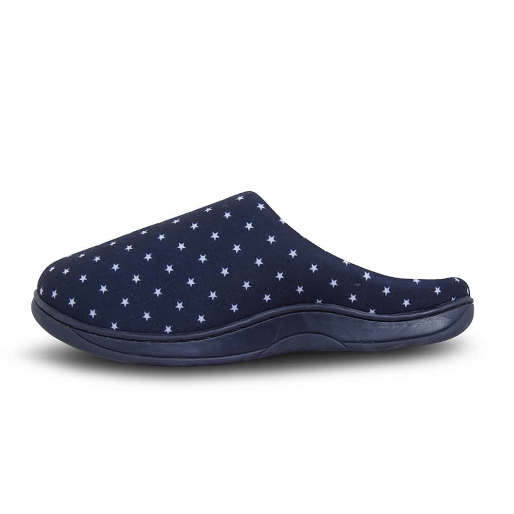 Pence Slipper in Navy Star Fabric