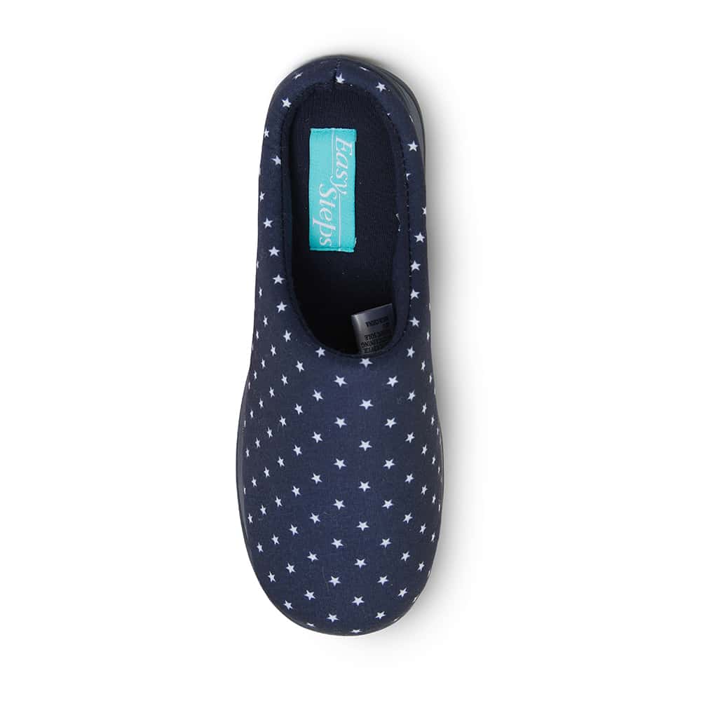 Pence Slipper in Navy Star Fabric