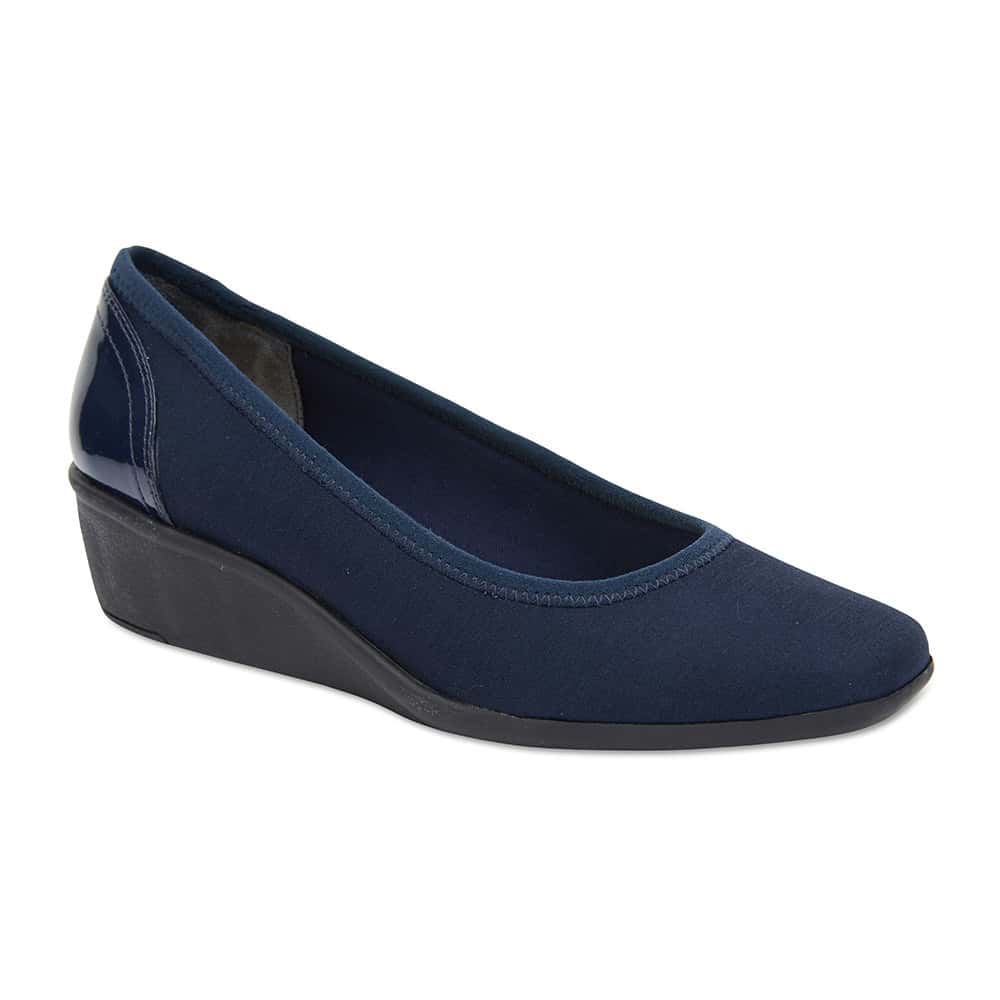 Prague Heel in Navy Fabric