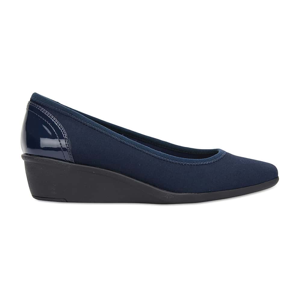Prague Heel in Navy Fabric