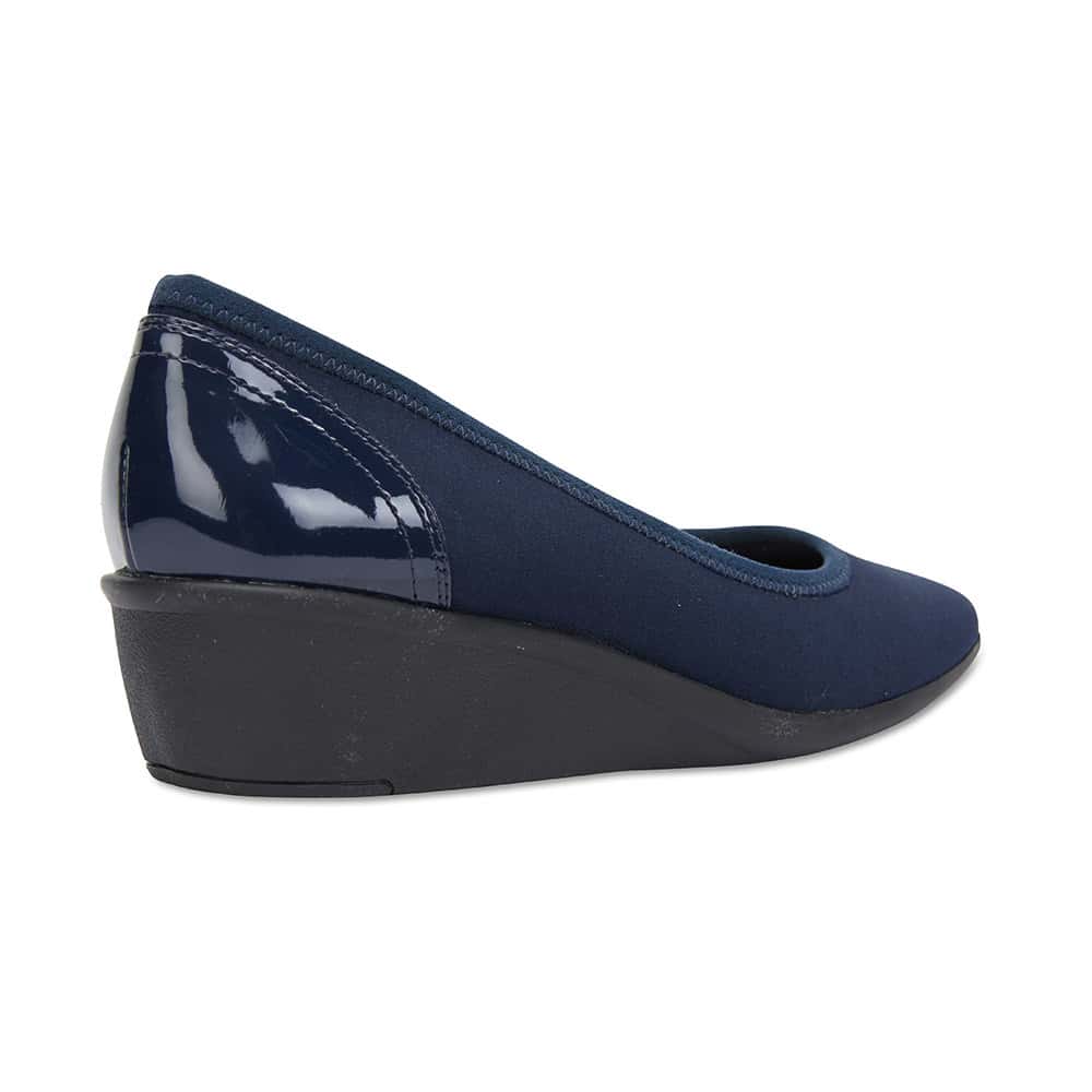 Prague Heel in Navy Fabric
