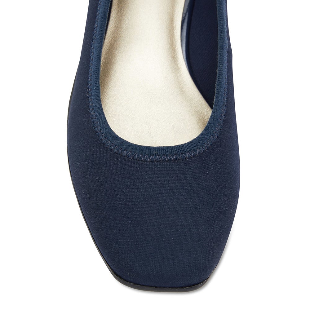 Prague Heel in Navy Fabric