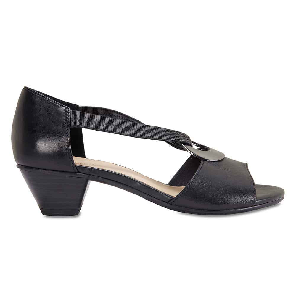Praise Heel in Black Leather