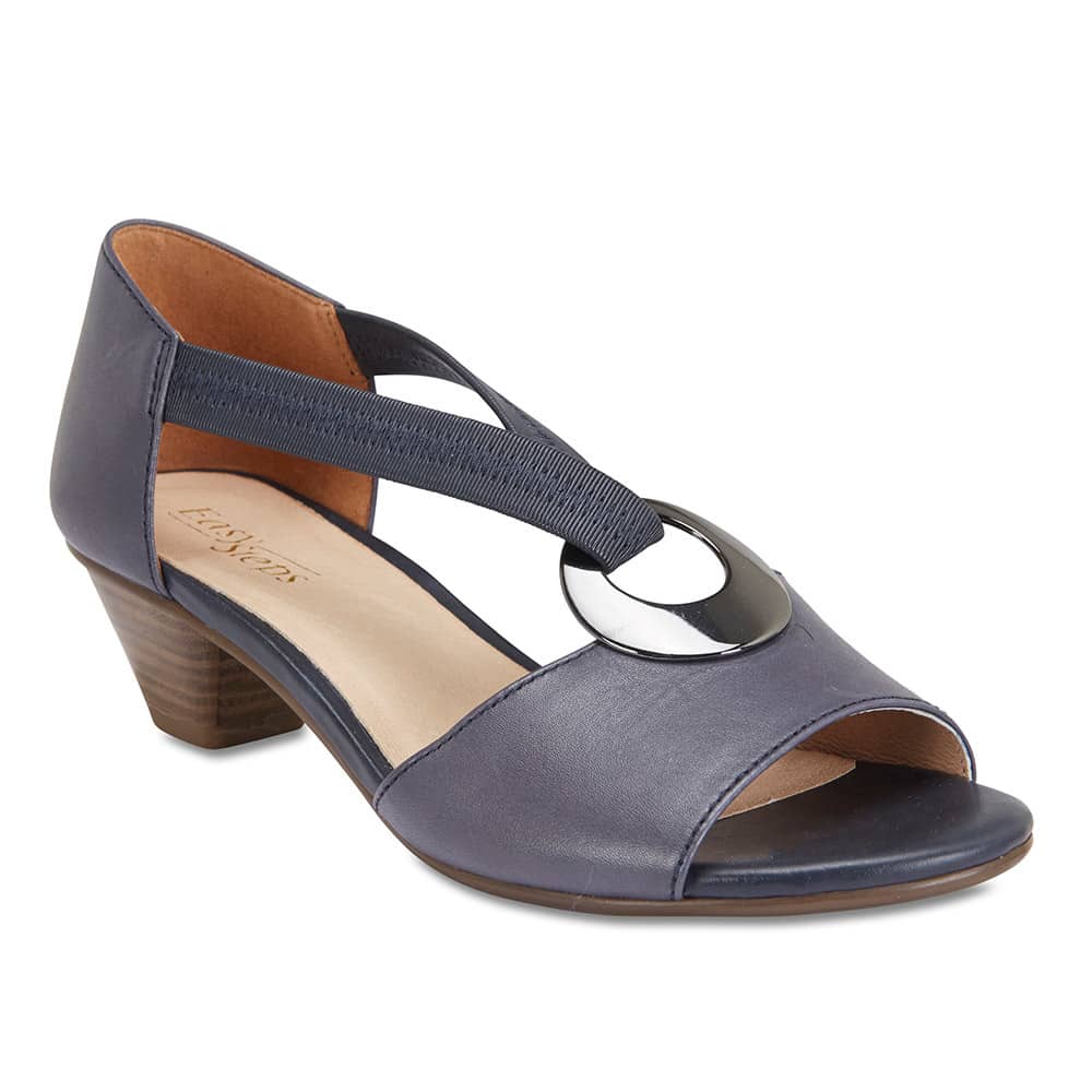 Praise Heel in Navy Leather