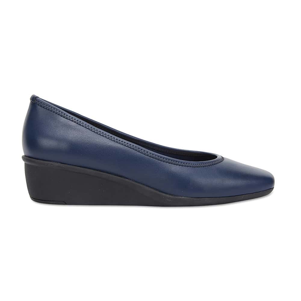 Prism Heel in Navy Leather