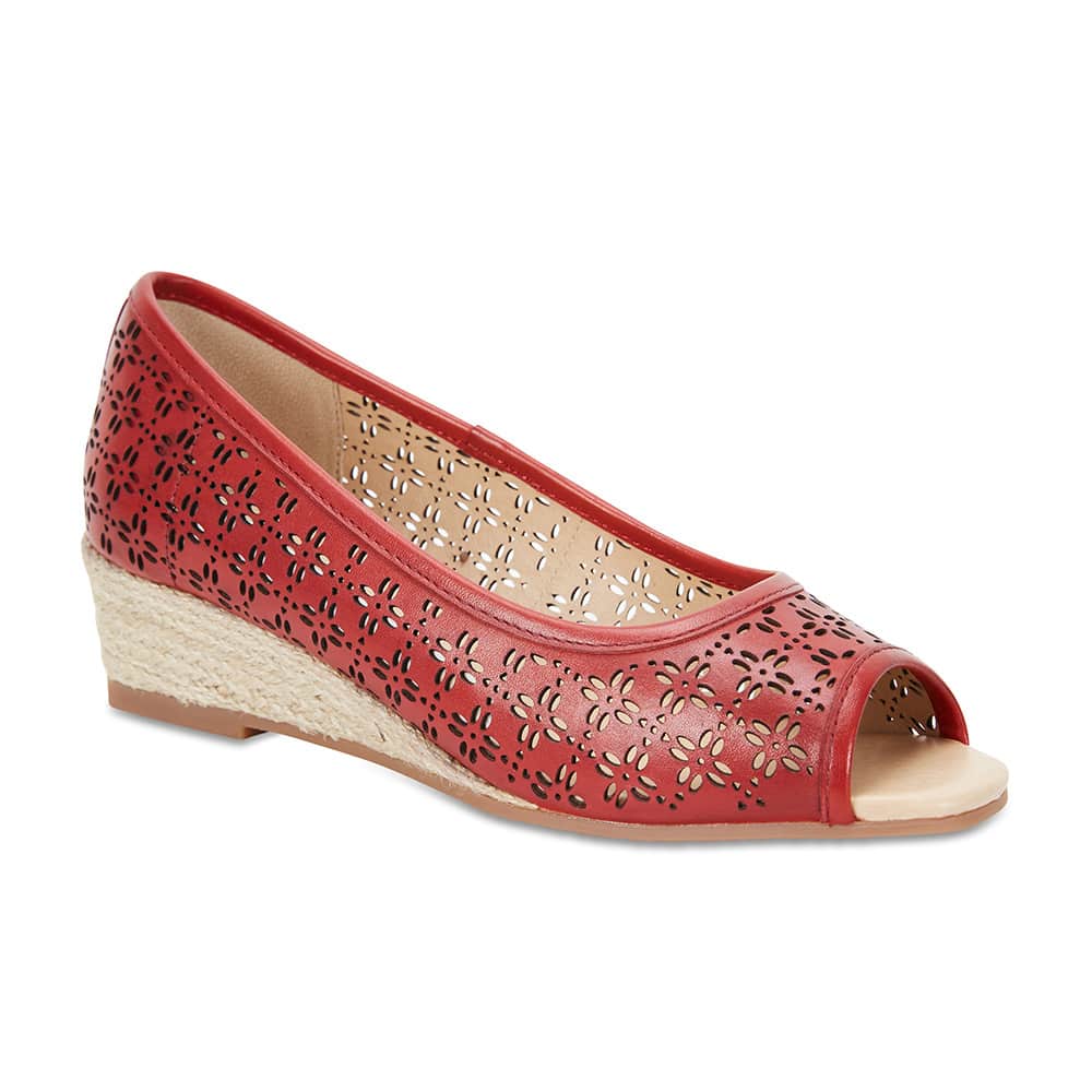 Raine Espadrille in Red Leather