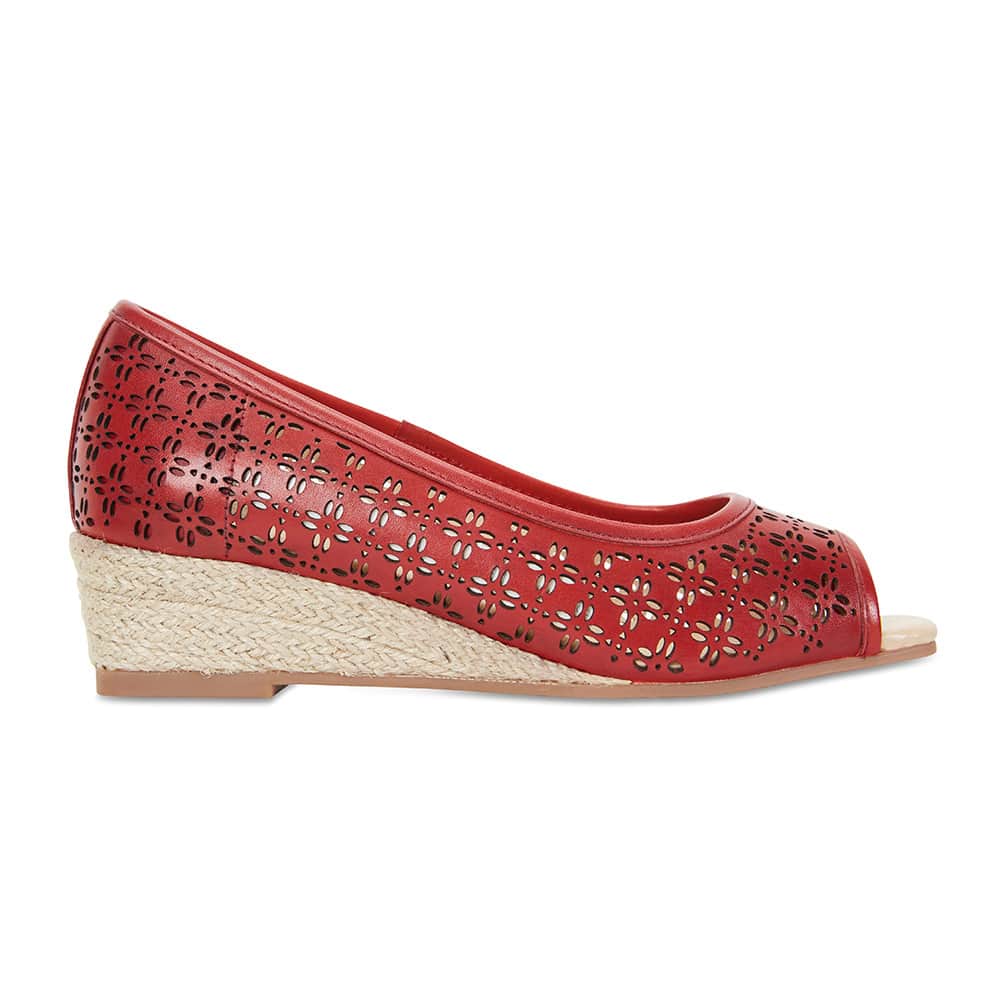 Raine Espadrille in Red Leather