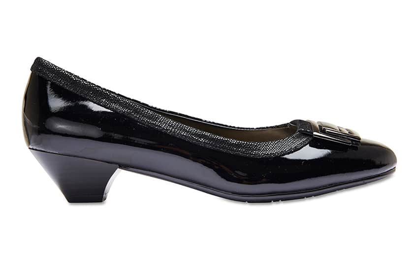 Rhianna Heel in Black Patent