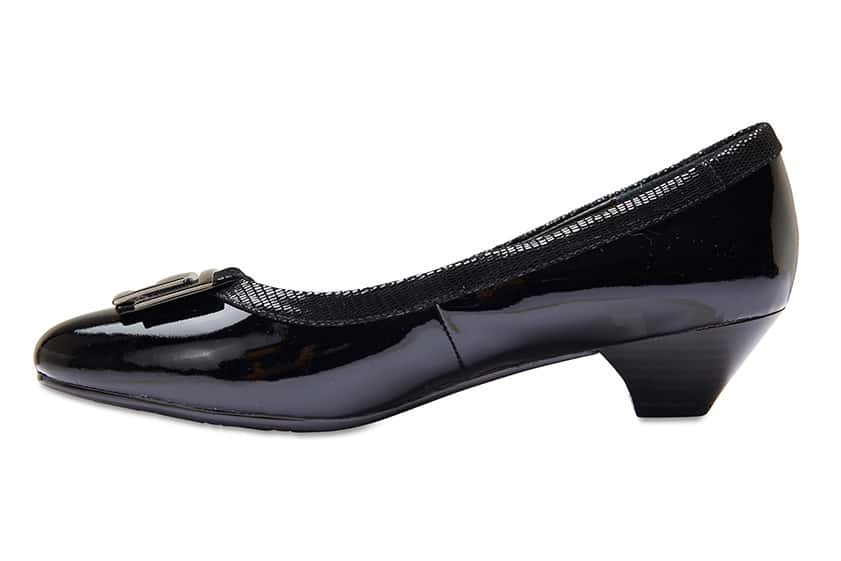 Rhianna Heel in Black Patent