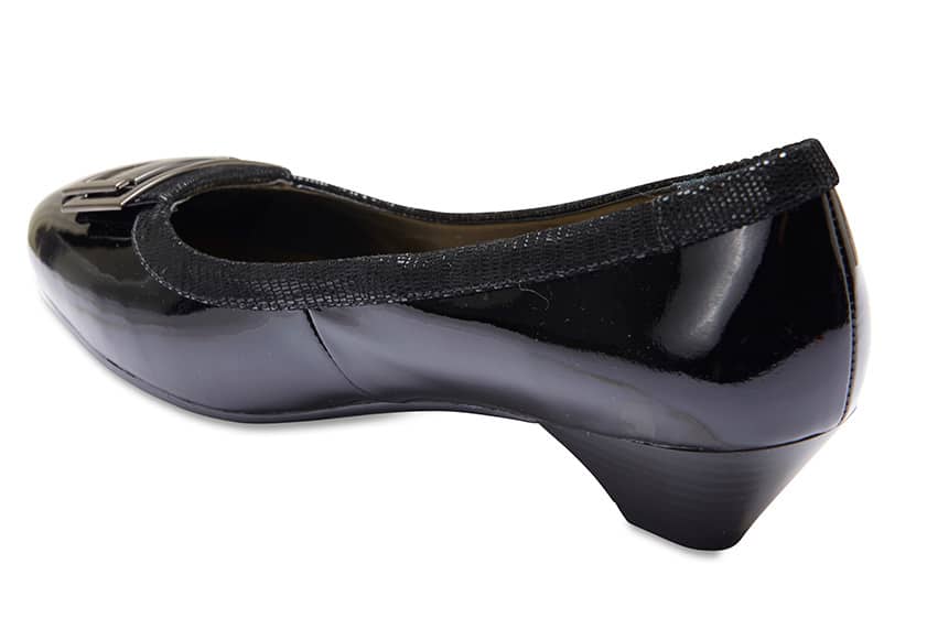 Rhianna Heel in Black Patent